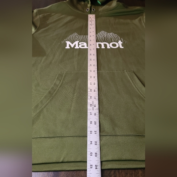 Marmot women's medium green pullover hoodie. * missing hoodie string, pictured* - Picture 8 of 12